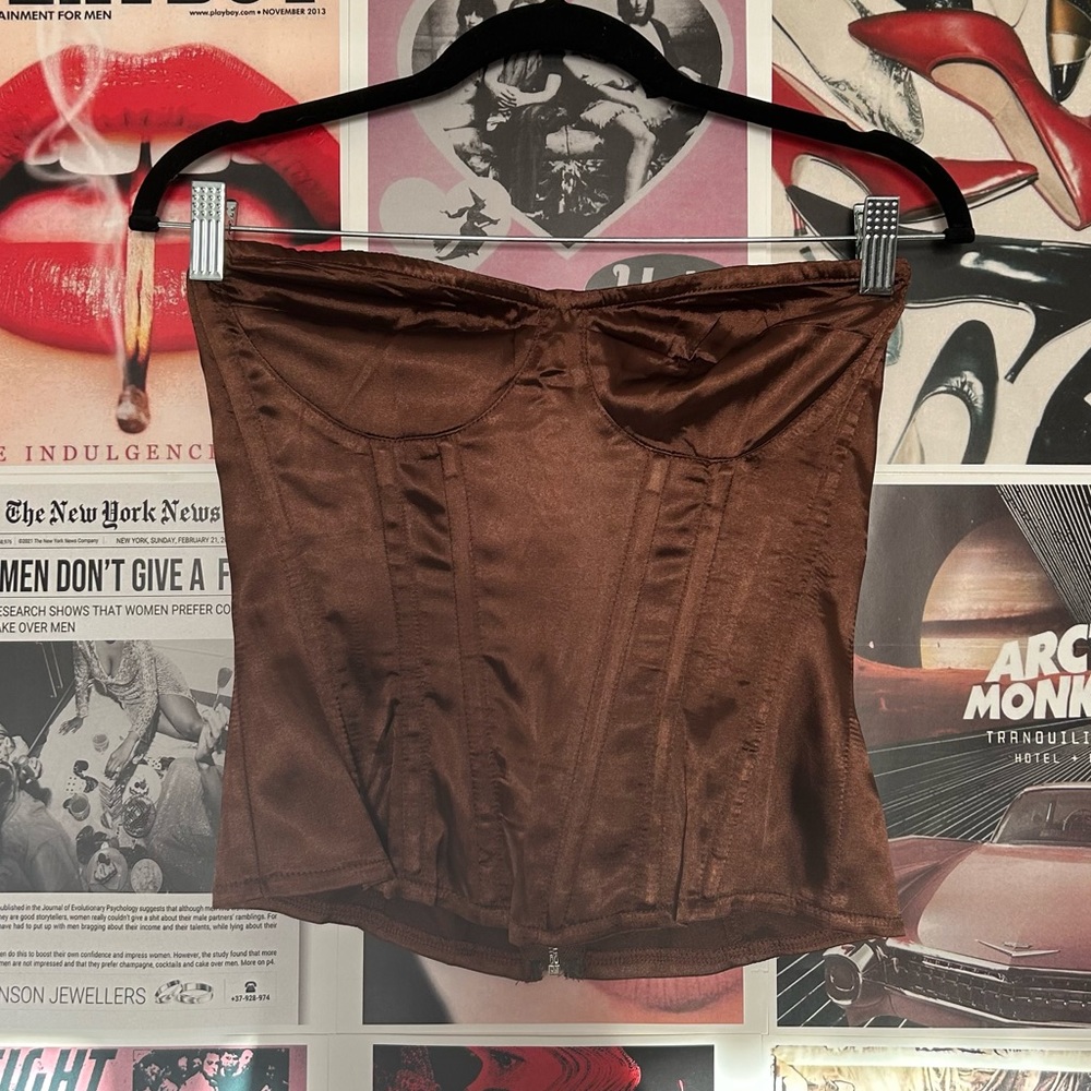 plt chocolate brown corset